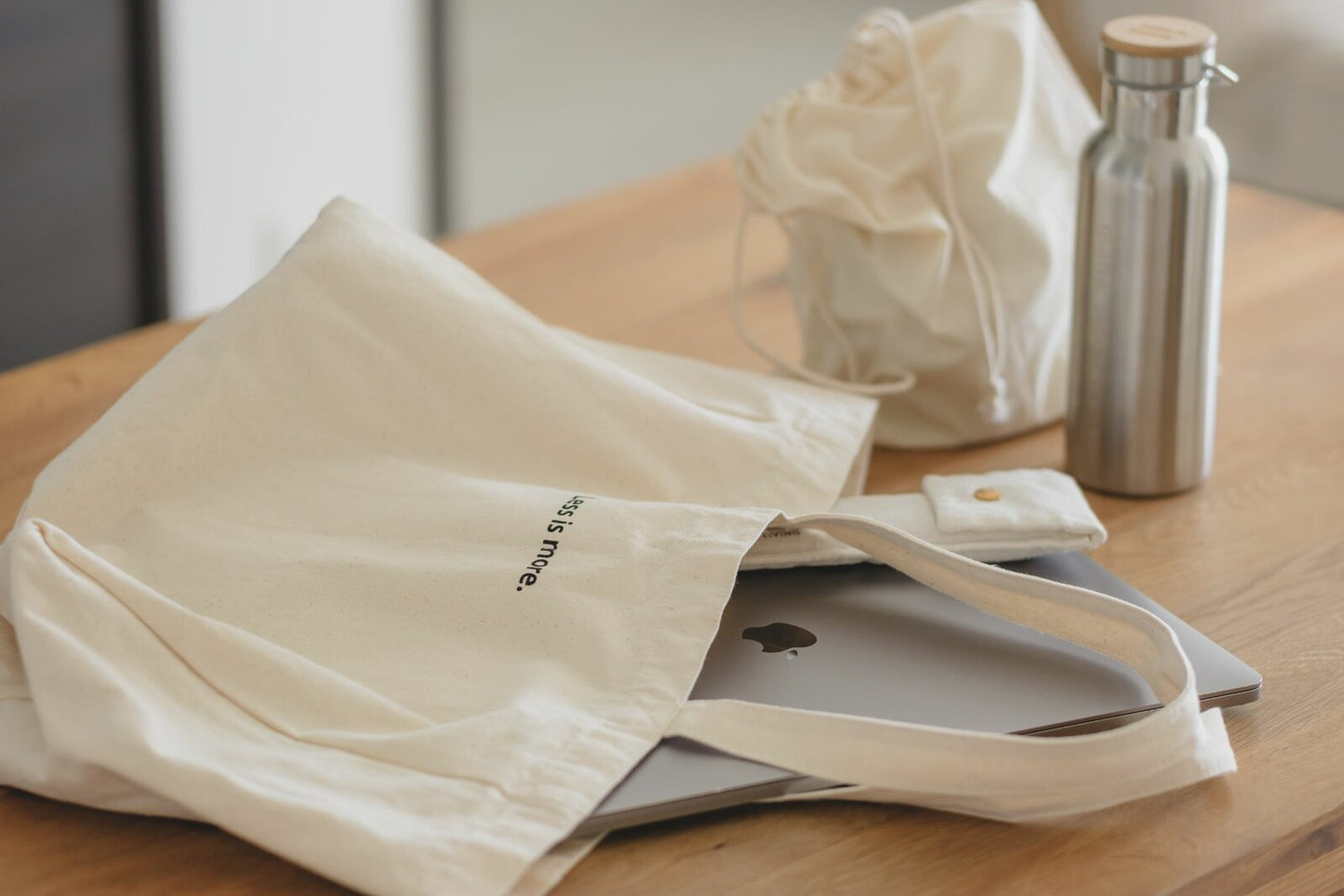 Organic Cotton Multi-Pocket Tote Bag