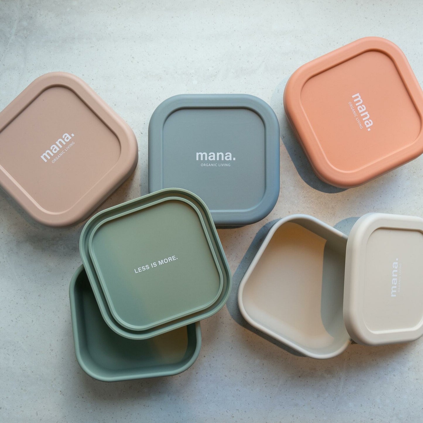 Pastel-Colored Silicone Lunch Box – Square (700ml)