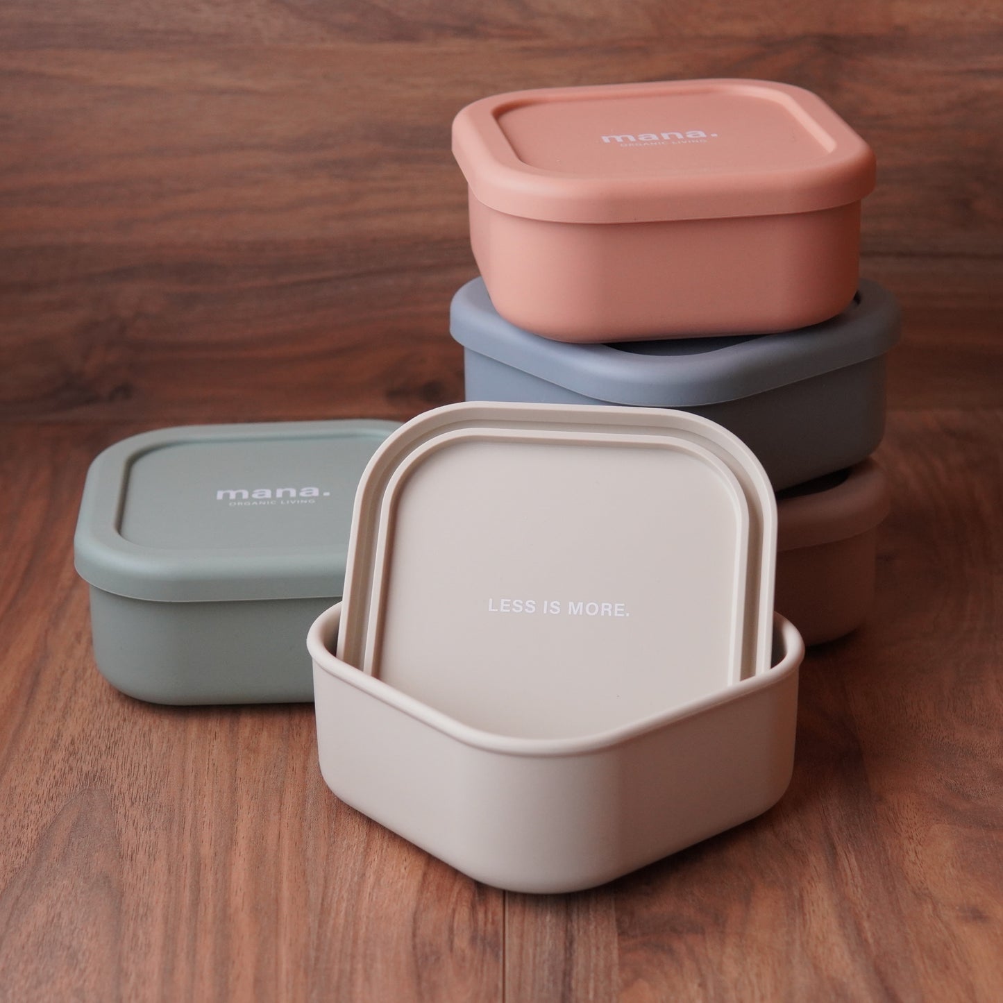 Pastel-Colored Silicone Lunch Box – Square (700ml)