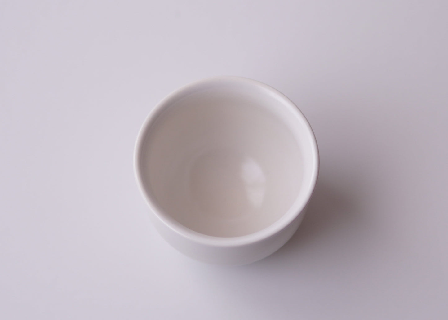 White ceramic bowl on a light gray background